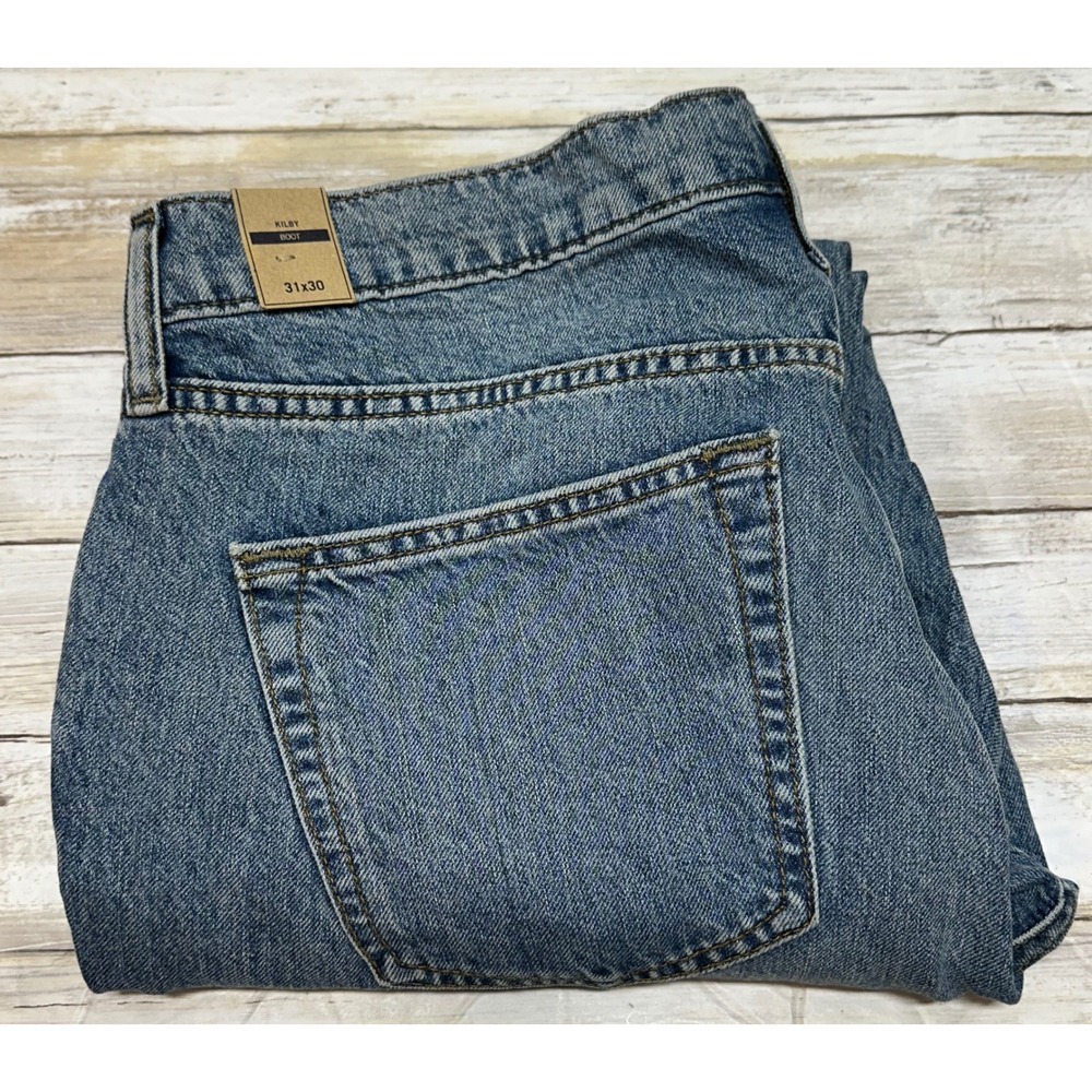Abercrombie & Fitch Kilby Boot Jeans Men Size 31x30‎ Light Wash Distressed Denim